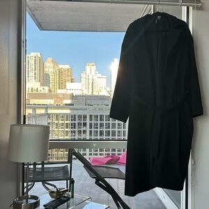 H&M Black Tie Trench with Buttons